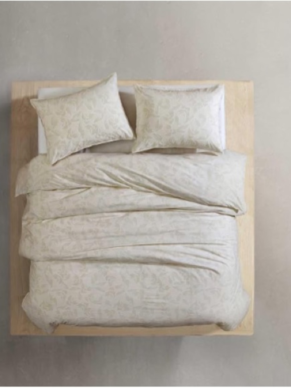 Calvin Klein King Duvet Cover Set, 3 Piece Bed Set (Yellow Leaves), Beige, NWT